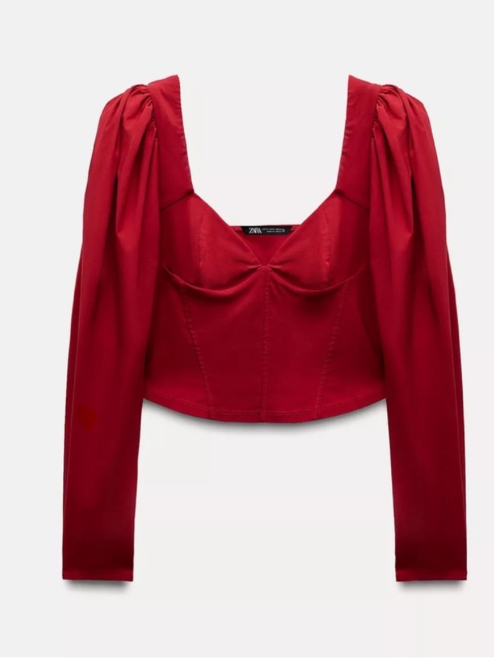 Zara voluminous top with sweetheart neck - Picture 2 of 2
